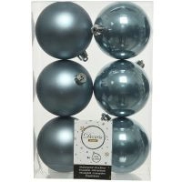 Набор новогодних шаров 8 см голубые 022287
