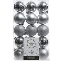 Набор новогодних шаров 6 см серебро 023264