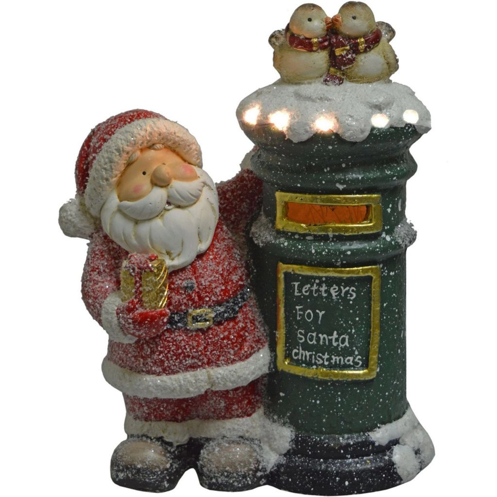 Новогодняя статуэтка на батарейках "Дед Мороз с почтой" 32x16x40 см 3788