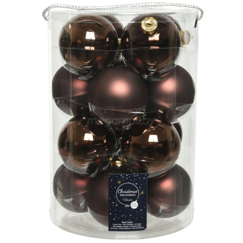 Набор новогодних шаров, 8 см шоколад 140740 купить в Минске